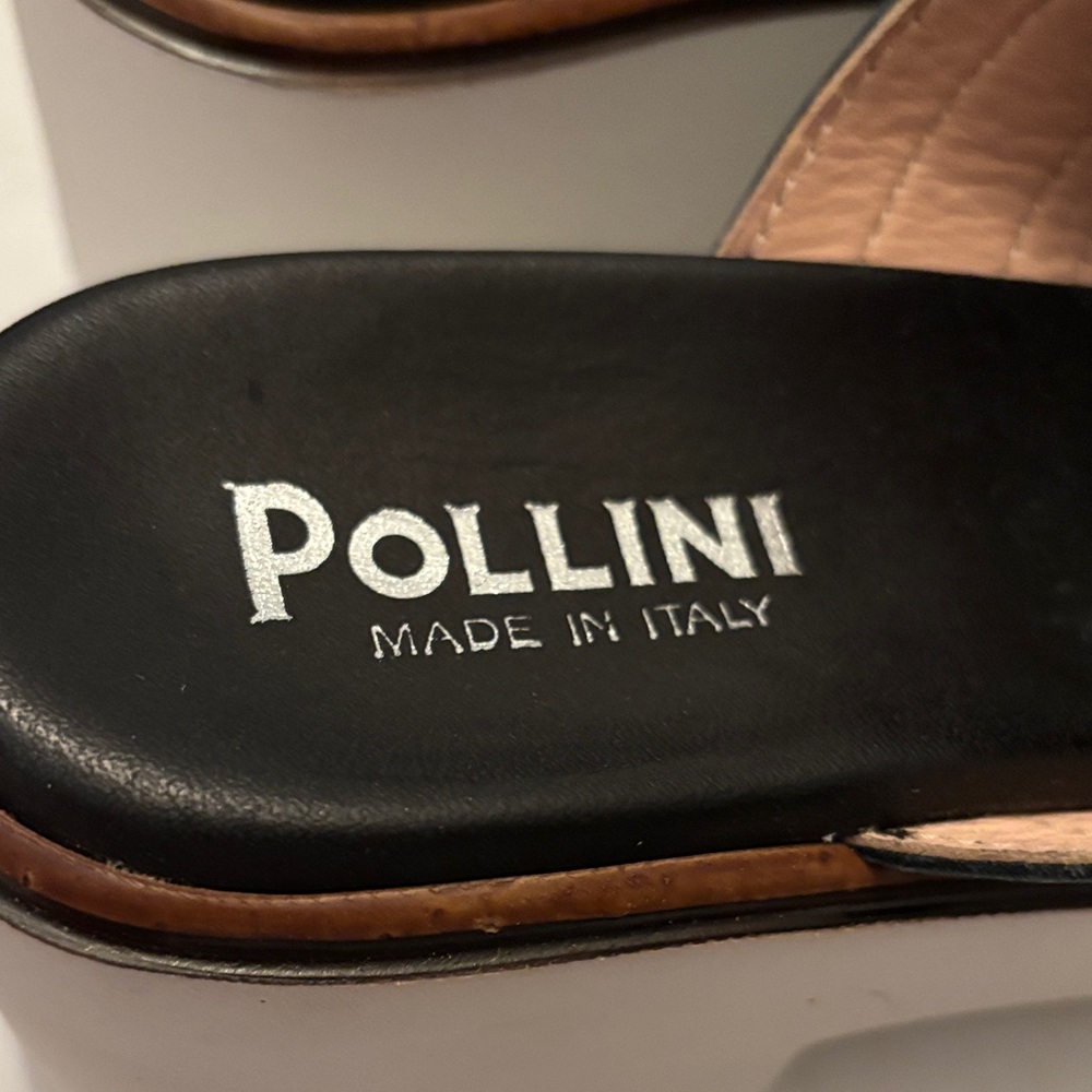 Pollini Women’s Red, White & Black Fringe Slide Sandals new in box - Picture 6 of 10